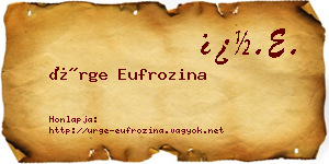 Ürge Eufrozina névjegykártya